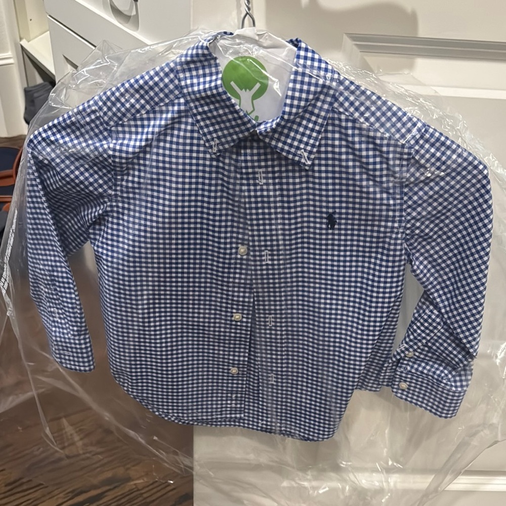 Ralph Lauren Blue Checkered Kids Shirt